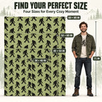 Funny Big Foot Sasquatch Gifts Blanket, Bigfoot Blanket for Men Women, Funny Birthday Unique Sasquatch Gifts, Vintage Flannel Throws Blanket for Bed Sofa Car, Gift for Him, Printed on One Side, Cozy Throw Blankets,Halloween Christmas Gift