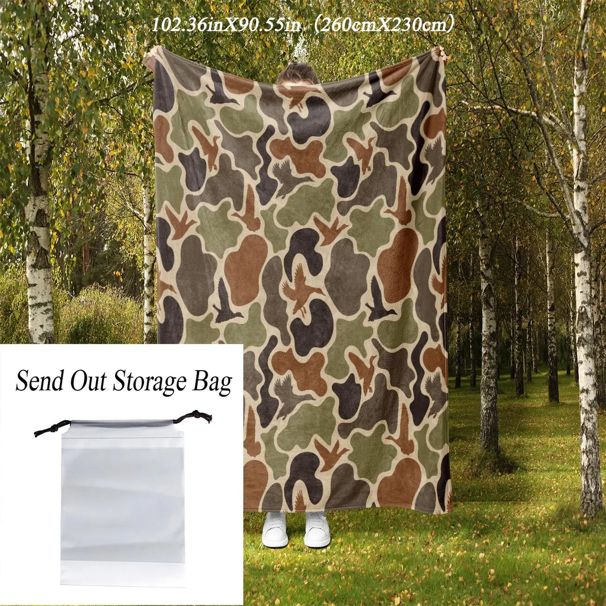 Camouflage Pattern Flannel Blanket, 1 Count Soft Comfortable Warm Napping Throw Blanket, Cool Bedroom Bedding Blankets for Home Office Travel Camping