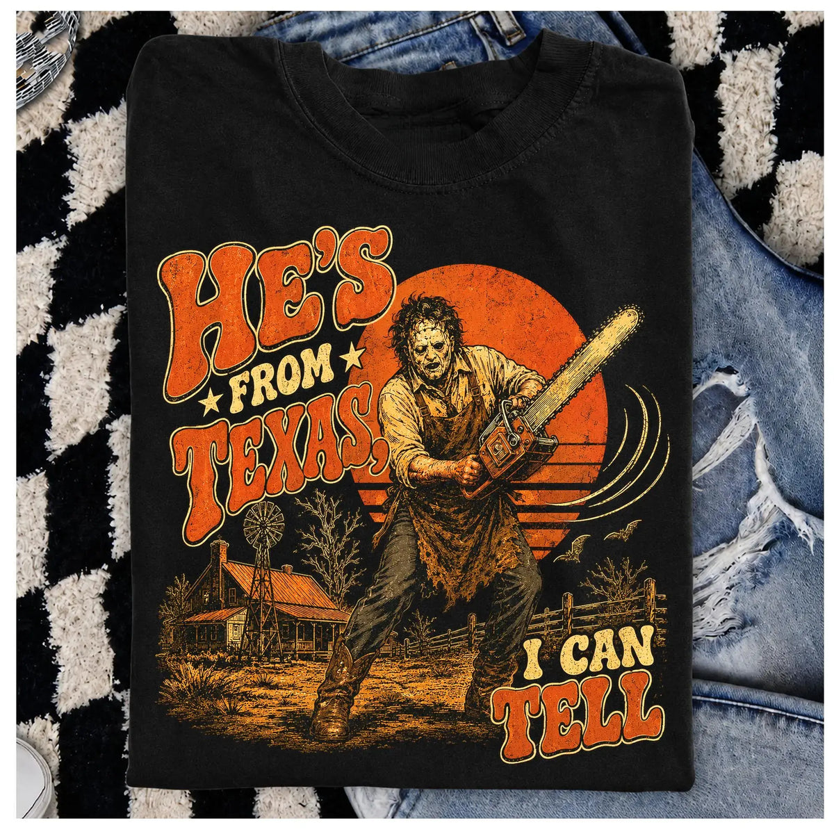 Texas Movie Graphic T-Shirt - Halloween Regular Fit Tee, Spooky Season Fan Top