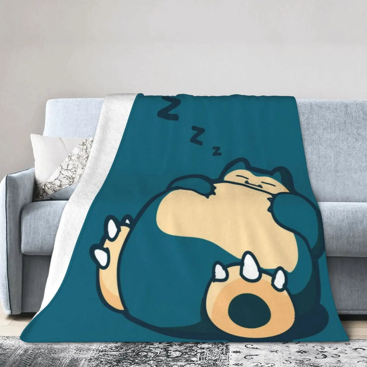 Snorlax Cartoon Blanket Ultra Air-conditioning quilt, soft and thin style Flannel Throw Blanket Warm Cozy Fleece Blankets Gifts for Kids Boys Girls Travelling Camping Sofa Bed 50"x40"