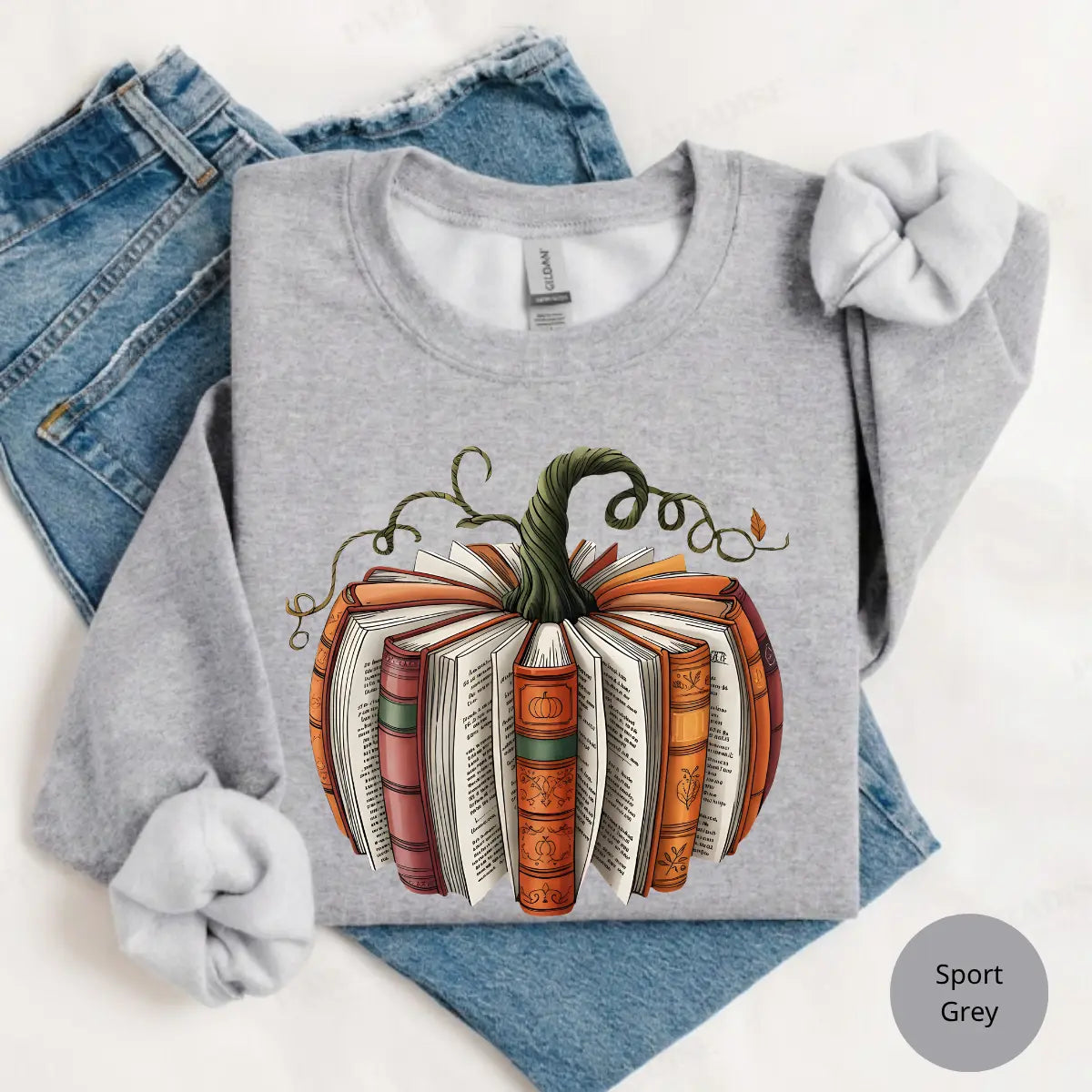 Fall Book Pumpkin Sweatshirt or T-Shirt, Halloween Book Lover Graphic, Cozy Bookish Autumn Shirt, Pumpkin Reading Gift