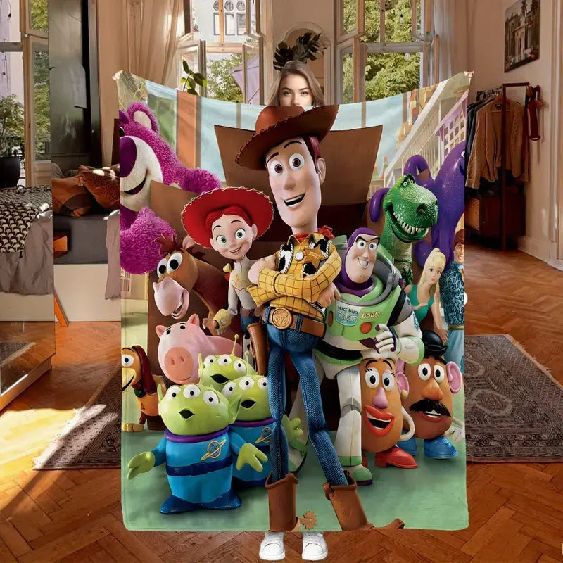 [SummerVibes] DISNEY CLASSIC Toy Story Blanket, Soft Double-Sided Polyester Shawl for Boys and Girls, Perfect Birthday Gift