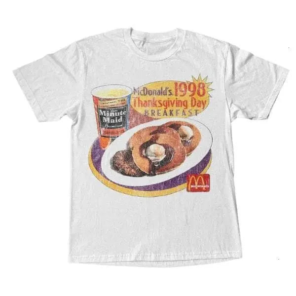 [SALE UP TO 30%] 1998 Thanksgiving Breakfast Promo T-Shirt, Vintage Graphic Shirt, Retro Y2K Outfits, 100% US Cotton, Design & Printed In The USA