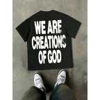 Men's Loose Fit Cross Necklace Print T-Shirt