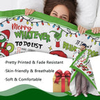 Funny Merry Christmas Flannel Throw Blanket, Funny Xmas Tree Birthday Gifts for Kids Men Women, Winter Holiday Soft Blankets for Bedding Sofa Home Decor Gift Idea