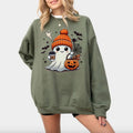 Halloween Ghost Sweatshirt - Shirt - Hoodie, Cute Ghost Sweatshirt, Halloween T-shirt, Cute Fall Shirt, Spooky Season Sweatshirt, Trendy Ghost Halloween T-shirt, Funny Ghost T-shirt, Full Color, For Men, For Women, Classic Fashion, Full Sizes, Tee Print