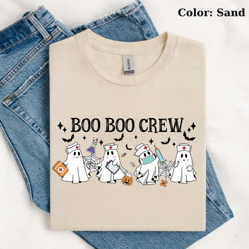 Boo Boo Crew Sweatshirt or T-Shirt, Funny Nurse Shirt, Nurse Crewneck Sweatshirt, Nursing Gift,Nurse Tee, Ghost Nurse Shirt, Halloween Nurse Sweatshirt