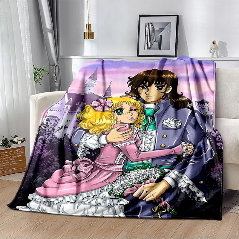 2025 New Style Candy Candy Girl Cartoon Anime Soft Plush Blanket,Flannel Throw Blanket Polyester Blanket for Living Room Bedroom Sofa Kid Gift