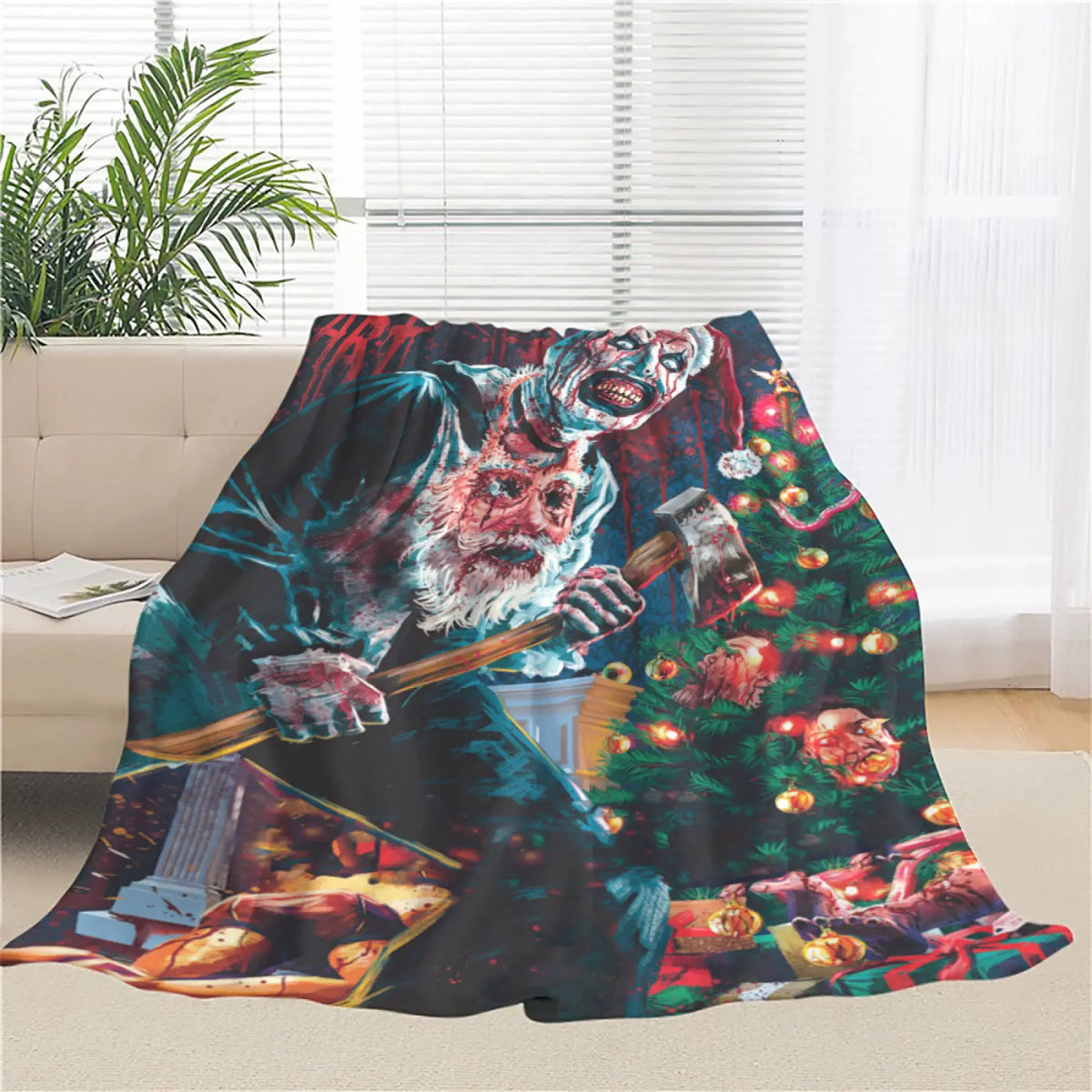 Horror Movie Blanket Ultra-Soft Micro Fleece Blanket Comfortable Air Conditioning Blanket Halloween Decoration Gifts Blankets for Bed Couch Chair Living Room horror blanket soft comfortable