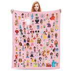 [SummerVibes] DISNEY CLASSIC Characters Blanket, Super Soft Print Throw Blanket for Kids/Adults, Cute Cartoon Movie Characters, Cozy Bed Sofa Blanket
