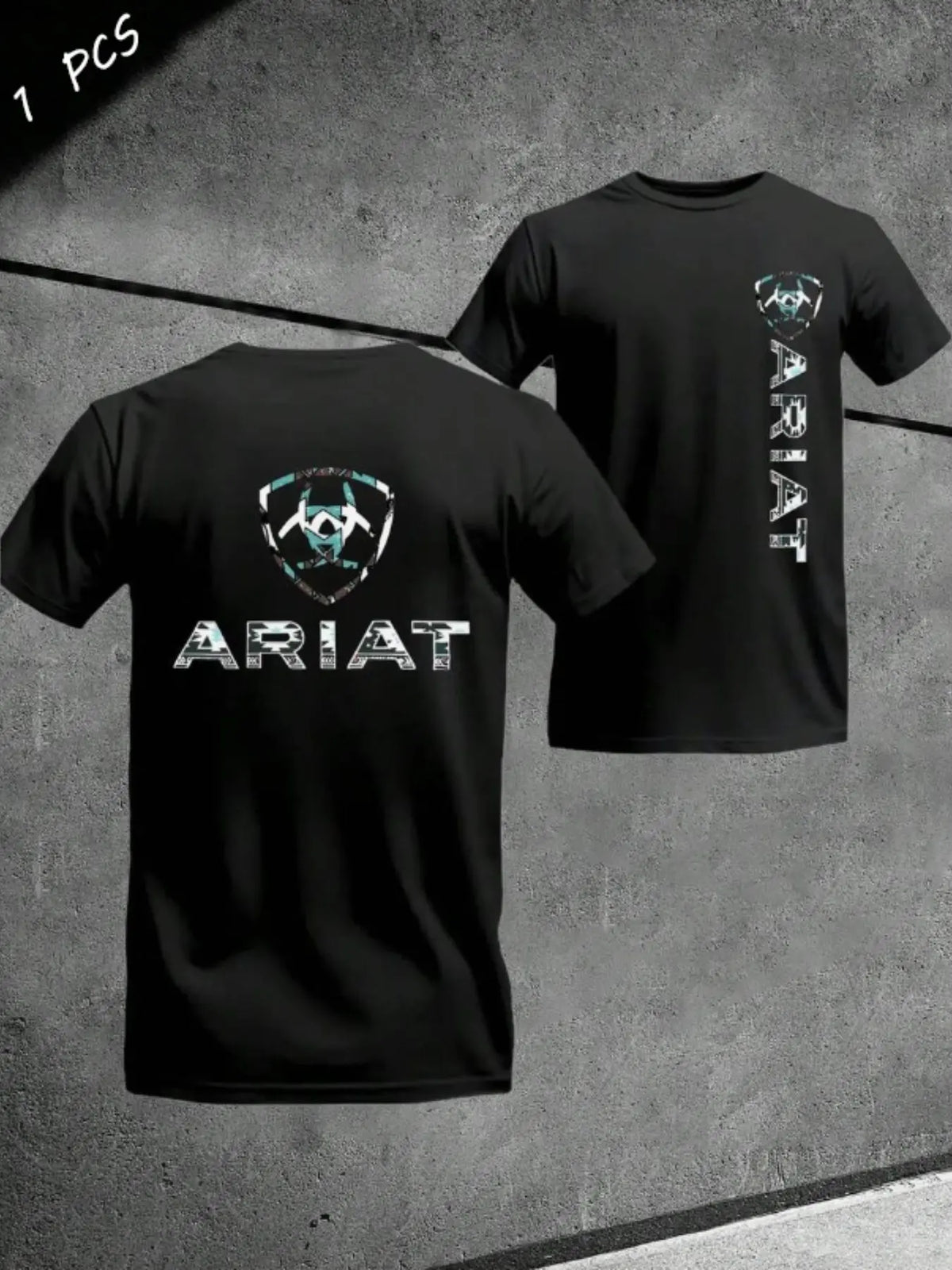 Men's Ariat Print Graphic T-Shirt, Casual Long Sleeve Top, Comfortable Fit for Daily Wear, Ideal for Home & Leisure Activities, Menswear