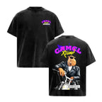 Retro 90s Camel SmokerCross Motorcycle Graphic Tee - Washed Black