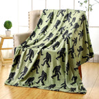 Funny Big Foot Sasquatch Gifts Blanket, Bigfoot Blanket for Men Women, Funny Birthday Unique Sasquatch Gifts, Vintage Flannel Throws Blanket for Bed Sofa Car, Gift for Him, Printed on One Side, Cozy Throw Blankets,Halloween Christmas Gift