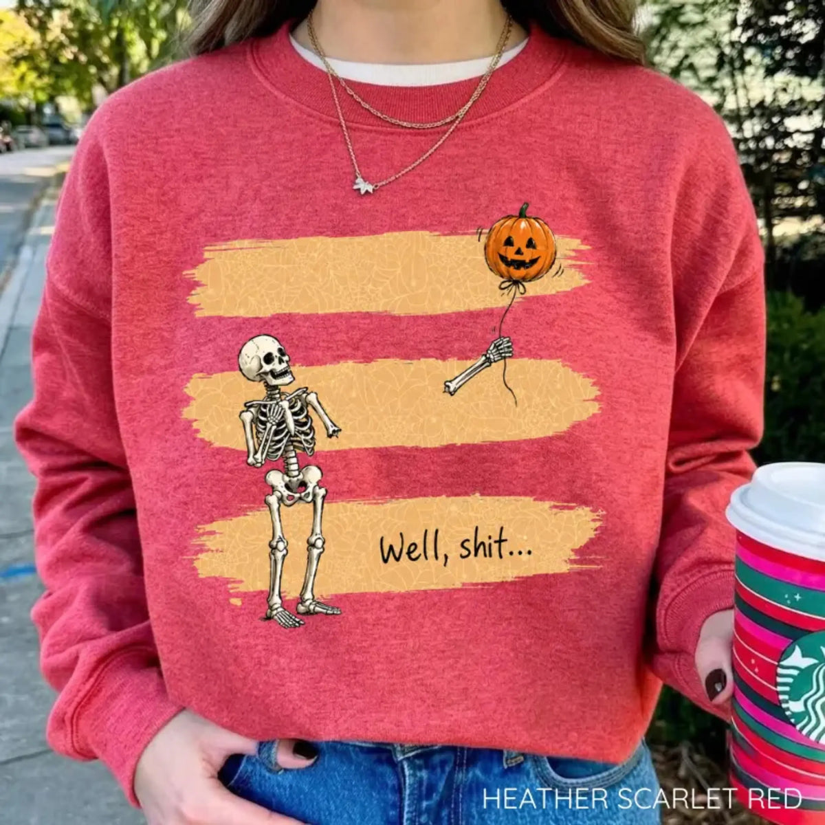 Gildan Funny Skeleton Lost Balloon Sweatshirt, Well Shit Halloween Sweatshirt, Dark Humor Sweatshirt, Gothic Sarcastic Skeleton, Halloween Sweatshirt Gift for Women