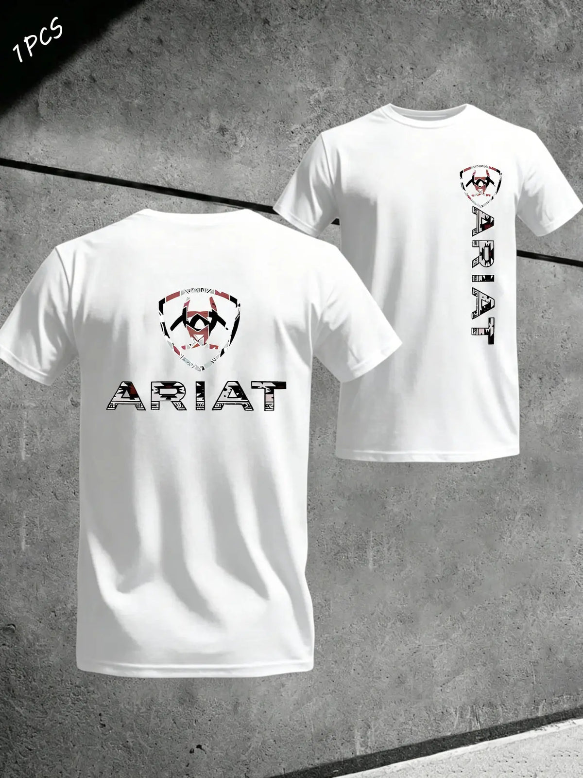Men's Ariat Print Graphic T-Shirt, Casual Long Sleeve Top, Comfortable Fit for Daily Wear, Ideal for Home & Leisure Activities, Menswear