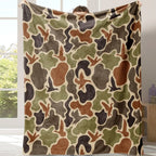 Camouflage Pattern Flannel Blanket, 1 Count Soft Comfortable Warm Napping Throw Blanket, Cool Bedroom Bedding Blankets for Home Office Travel Camping