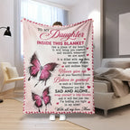 Mama&Papa Inspirational Blanket for Daughters&Son-the perfect graduation gift, birthday present, back-to-school gift, or Christmas present. Features pink butterfly embellishments and makes a lovely addition to your daughter’s bedroom.