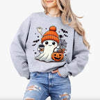Halloween Ghost Sweatshirt - Shirt - Hoodie, Cute Ghost Sweatshirt, Halloween T-shirt, Cute Fall Shirt, Spooky Season Sweatshirt, Trendy Ghost Halloween T-shirt, Funny Ghost T-shirt, Full Color, For Men, For Women, Classic Fashion, Full Sizes, Tee Print