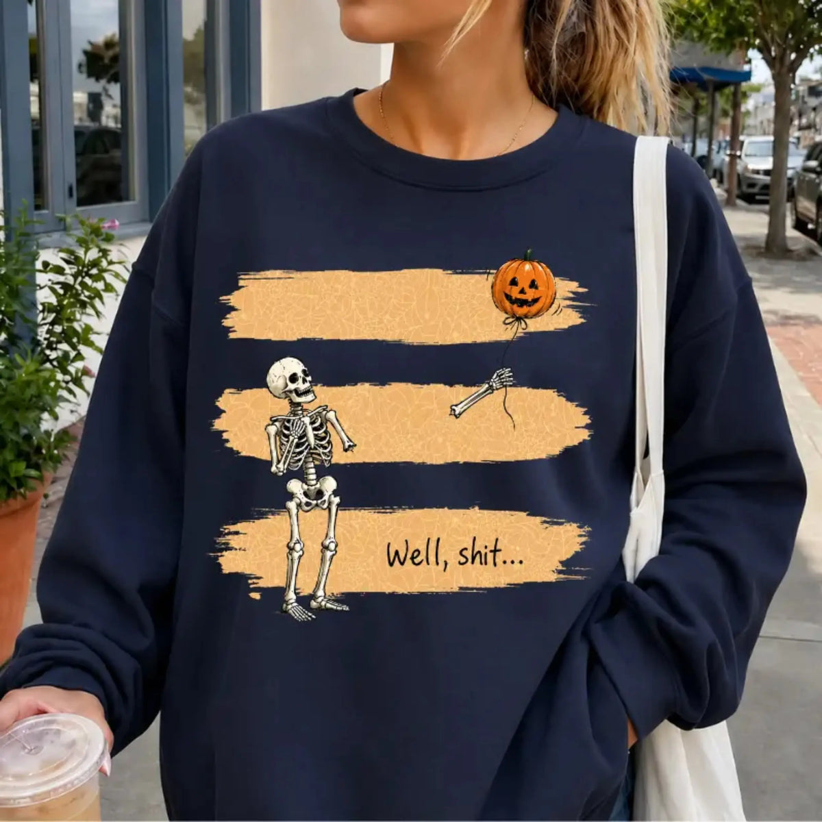 Gildan Funny Skeleton Lost Balloon Sweatshirt, Well Shit Halloween Sweatshirt, Dark Humor Sweatshirt, Gothic Sarcastic Skeleton, Halloween Sweatshirt Gift for Women