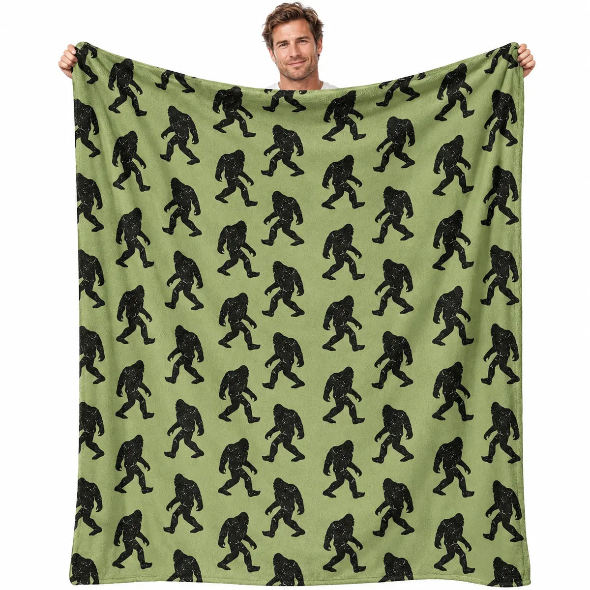 Funny Big Foot Sasquatch Gifts Blanket, Bigfoot Blanket for Men Women, Funny Birthday Unique Sasquatch Gifts, Vintage Flannel Throws Blanket for Bed Sofa Car, Gift for Him, Printed on One Side, Cozy Throw Blankets,Halloween Christmas Gift