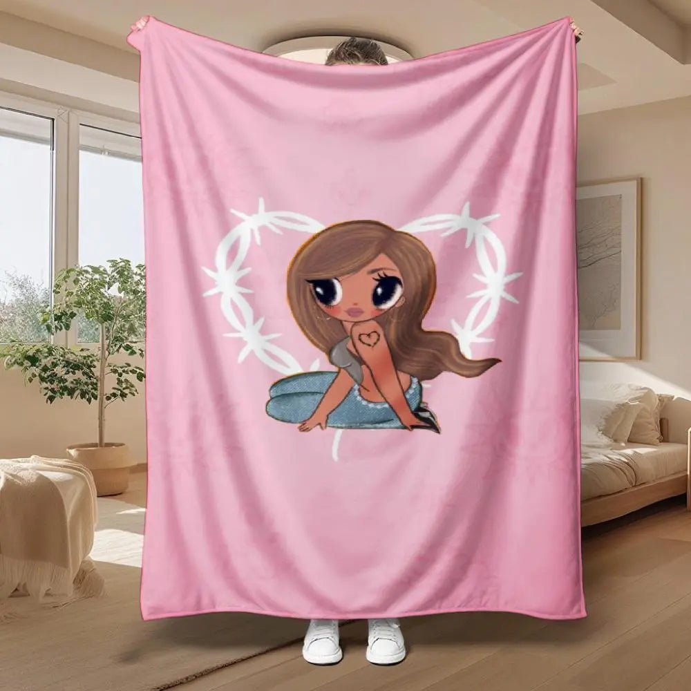 Soft Flannel Warmth & Relax Throw Blanket with Mañana Será Bonito Graffiti Art, Cartoon Pattern, Machine Washable - Ideal for Home Bedroom, Outdoor Camping, Warmth Throws, Relax Throws