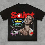 American Vintage Portrait Print T-Shirt Unisex Streetwear