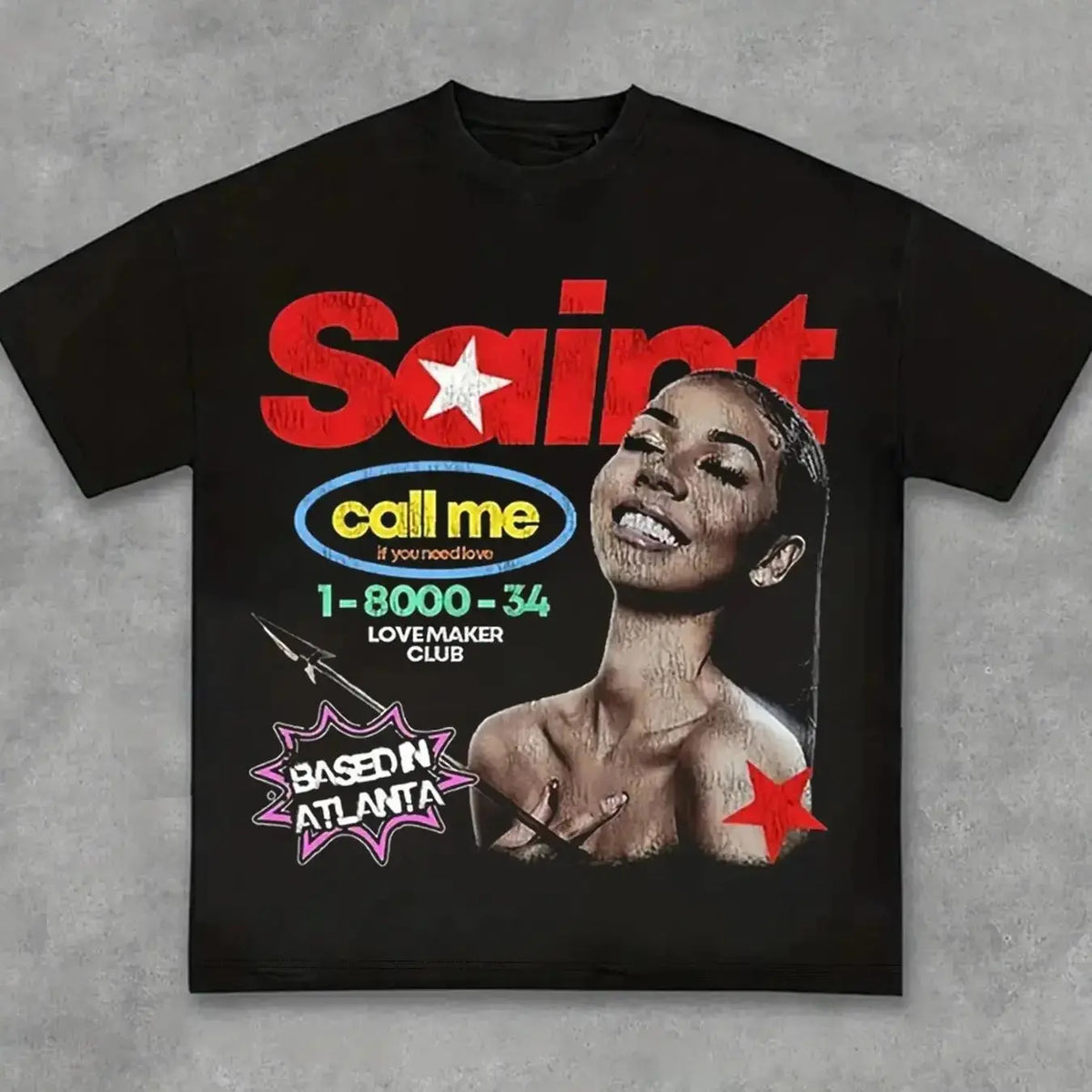 American Vintage Portrait Print T-Shirt Unisex Streetwear