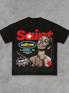 American Vintage Portrait Print T-Shirt Unisex Streetwear