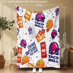 Taco Bell Themed Ultra-Soft Heavyweight Flannel Blanket, Queen Size, Multi-Use Throw for Sofa, Bed & Travel, Quality Home Decoration & Holiday Gift Idea summerwins