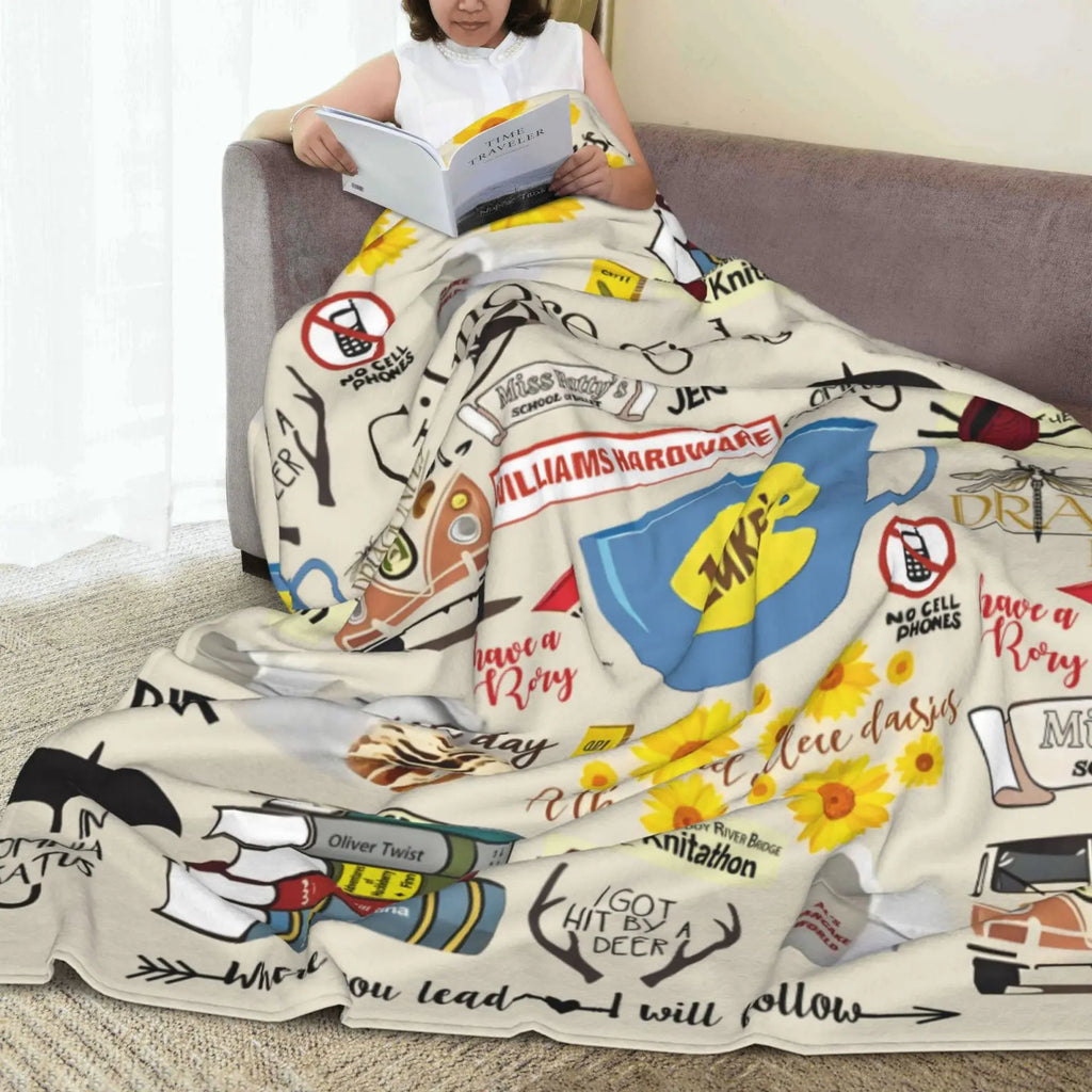 Gil-more Girls Throw Blanket Flannel Blanket Ultra-Soft Fleece Throw Cozy Fuzzy Plush Flannel Blanket Suitable for All Seasons Couch Bed Living Room Sofa Bedroom Chairs Dorm Birthday Valentine's Day Christmas Gifts