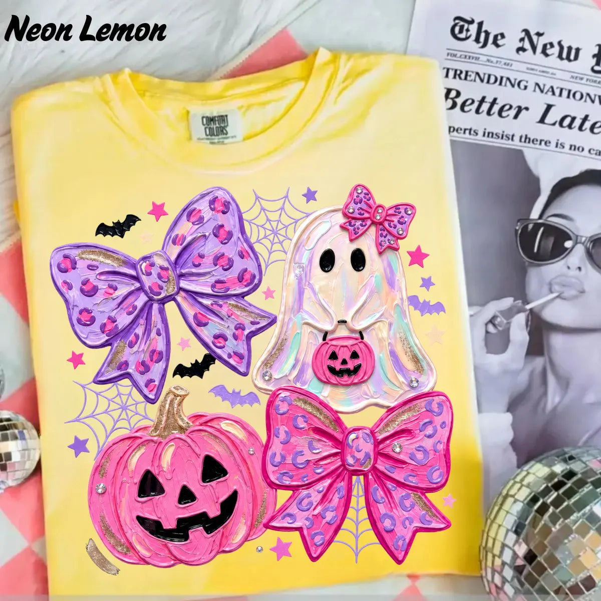 Comfort Colors Preppy Ghost Coquette Shirt, Cute Pink Bow Halloween T-Shirt, Girly Spooky Season Graphic Tee, Retro Fall Ghost Apparel, Trendy Gift