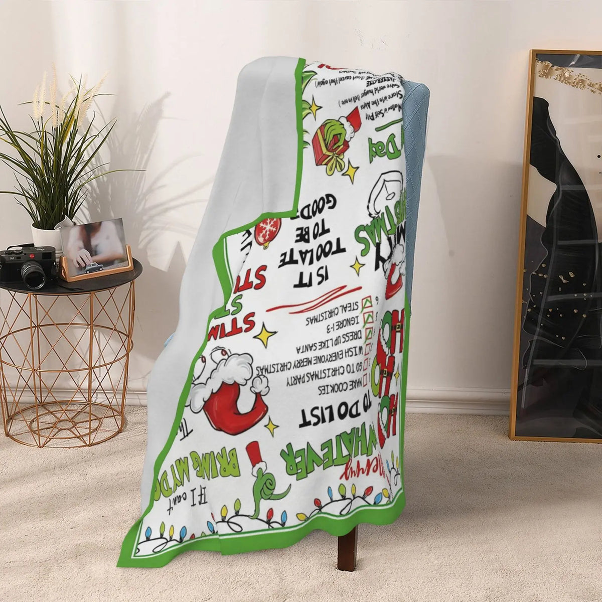 Funny Merry Christmas Flannel Throw Blanket, Funny Xmas Tree Birthday Gifts for Kids Men Women, Winter Holiday Soft Blankets for Bedding Sofa Home Decor Gift Idea