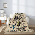 Cartoon Movie Animal Collage Flannel Plush Throw Blanket - Allover Print, All-Season Cozy Gothic Fleece, Cartoon Graphic Throw for Horror Movie Fans (Halloween, Birthdays Gifts), Flannel Plush Throws, Allover Print Blankets